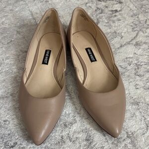 Nine West Pointed Flats in Taupe
